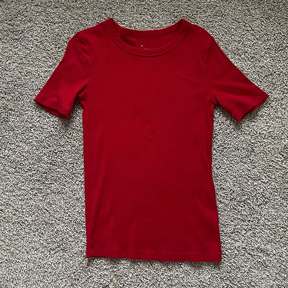Women’s Red Ribbed Knit Top in XS - like new! by A New Day
